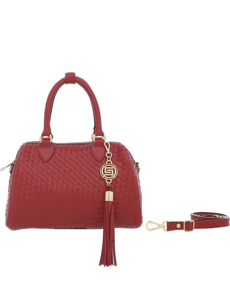 Bolsa Alça de Mão Smartbag  Couro Tresse Cereja  - 78031.25