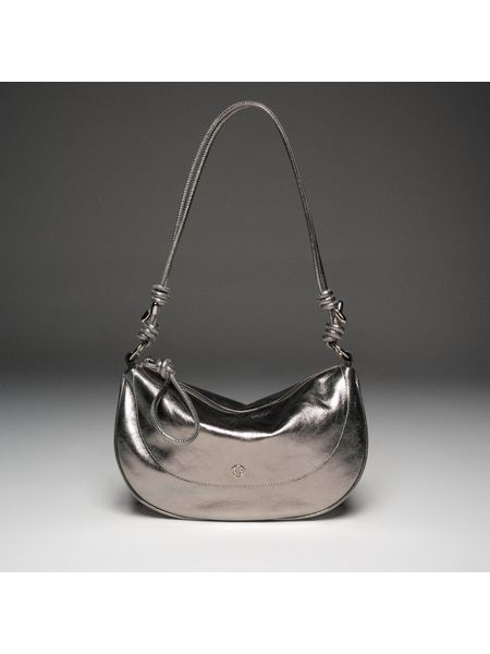 Bolsa Tiracolo Smartbag  Couro Metalizado Inox  - 78016.25	(Prazo de entrega estendido -  mais informações na descrição)